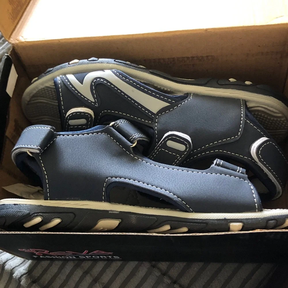 Kids Navy Blue Closed-Toe Sandals - Comfortable Everyday Footwear